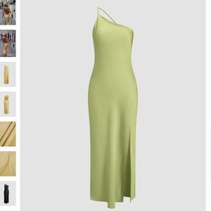 NEW Moonlight Open Back Satin Slit Long Dress